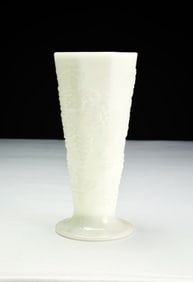 Vintage Anchor Hocking Milk Glass Grapevine Vase