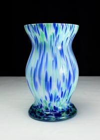 Vintage Murano Confetti Splatter Art Glass Vase