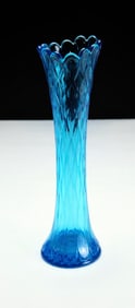 Vintage Jefferson Glass Blue Swung Vase