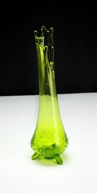 Avocado Green Swung Stretch Hobnail Vase