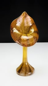 Golden Art Glass Calla Lily Sculpture