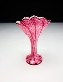 Welz Bohemian Czech Pink Cased Glass Vase, 1930s