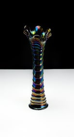 Mid-century Fenton Carnival Glass Swung Vase