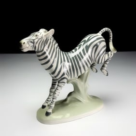 Royal Dux Czech Porcelain Zebra Figurine