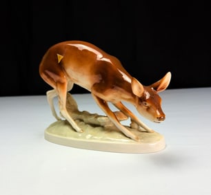 Royal Dux Czech Porcelain Doe Figurine