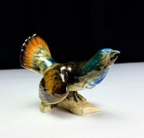 Royal Dux Czech Porcelain Grouse Figurine