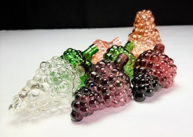 Collection of Seven Glass Grape Cluster Bottles