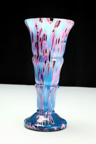 Bohemian Czech Spatter Glass Vase