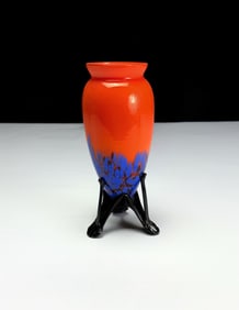 Franz Welz Bohemian Spatter Glass Vase