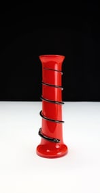 Bohemian Tango Art Glass Vase with Snake