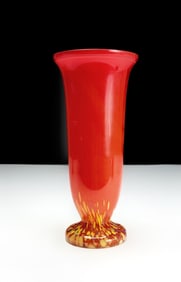 Bohemian Czech Kralik Art Glass Spatter Vase