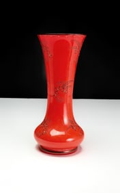 Bohemian Czech Art Deco Case Glass Vase