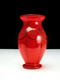 Bohemian Czech Art Deco Case Glass Vase