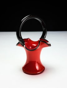 Bohemian Czech Tango Case Glass Basket