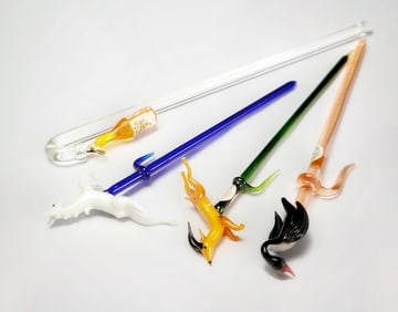 Assorted Glass Stirrers & Bottle Straws, 4 Pcs