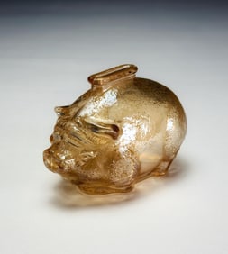 Anchor Hocking Marigold Carnival Glass Piggy Bank