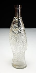 1900s Clear Glass 'The Fish Bitters' Bottle