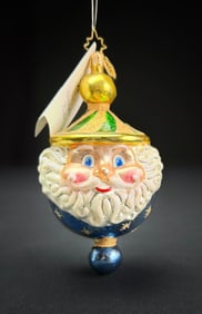 Christopher Radko Glass Santa Ornament