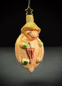 Inge Glas Turtle with Umbrella Ornament