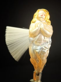 Glass Angel Ornament with Fiber Optic Wings
