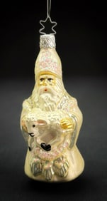 Inge-Glas W. Germany Santa with Lamb Ornament