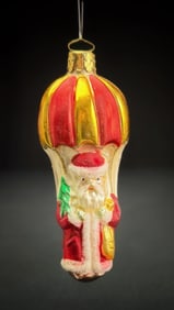 Vintage Inge Glas Parachuting Santa Ornament