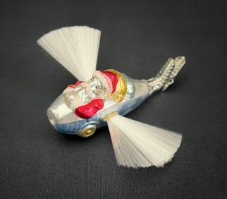 Inge Glas Santa Plane Clip-On Ornament