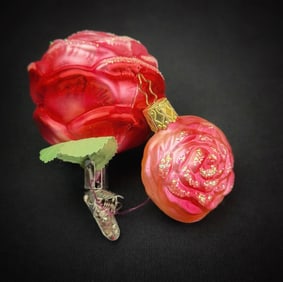 Inge Glas West Germany Rose Ornaments (2)