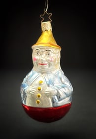 Inge Glas West Germany Roly Poly Clown Ornament