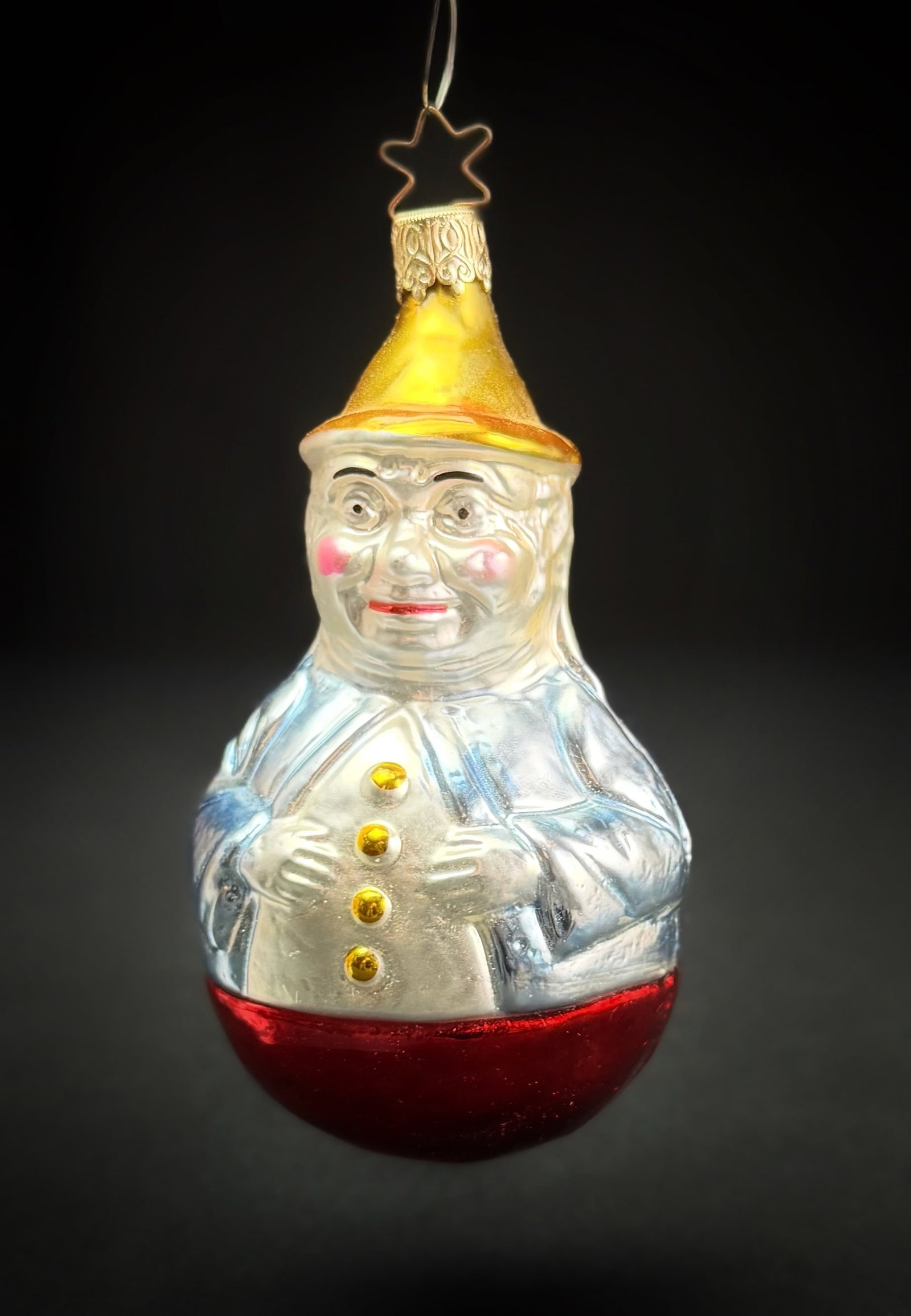 Inge Glas West Germany Roly Poly Clown Ornament (1 of 2)
