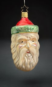 Inge Glas West Germany Santa Head Ornament