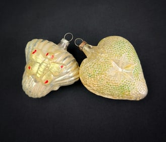 Two Antique German Glass Ornaments