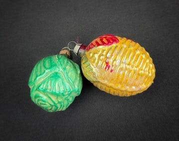 Two Antique German Glass Ornaments