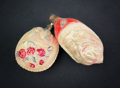 Two Antique German Glass Ornaments