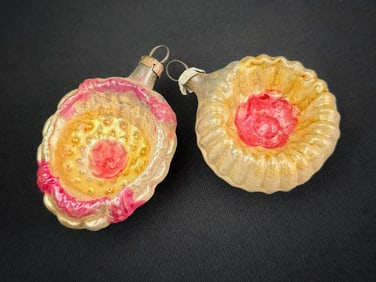 Two Antique German Glass Ornaments