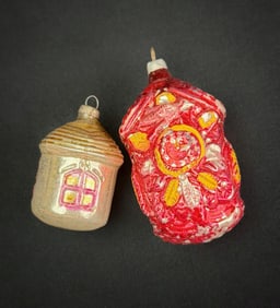 Two German Glass Figural Ornaments