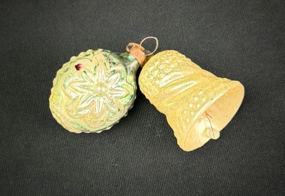 Two Vintage Glass Christmas Ornaments