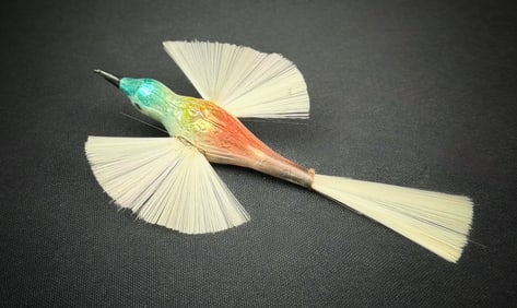 Antique German Spun Glass Bird Ornament