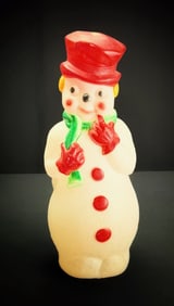Vintage Snowman Blow Mold Light-Up Figure