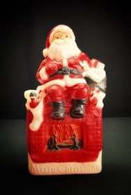 Vintage 1971 Santa on Chimney Blow Mold
