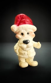 Vintage Funny Figure Santa Dog Figurine