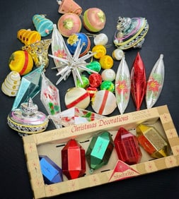 Lot of Vintage Plastic Christmas Ornaments