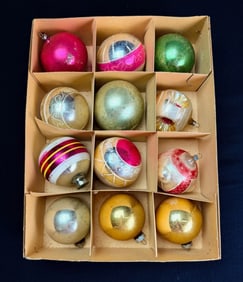 Vintage Mid-Century Glass Christmas Ornaments