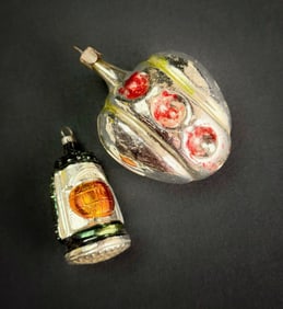 Two Antique German Glass Figural Ornaments