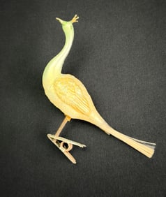 Antique German Glass Peacock Ornament