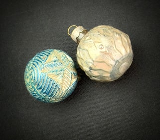 Two Antique German Glass Ornaments