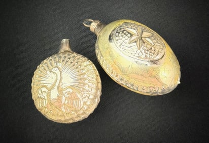 Two Antique German Glass Ornaments