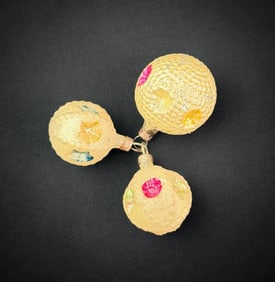 Three Antique German Glass Ornaments