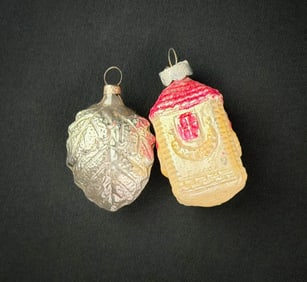 Two Antique German Glass Christmas Ornaments