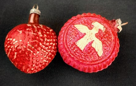 Two German Glass Christmas Ornaments